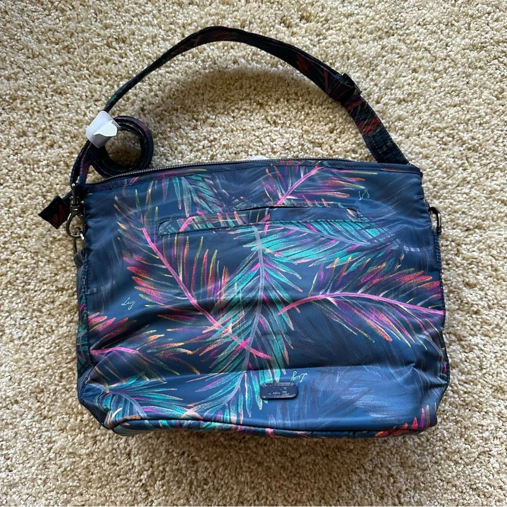 Lug Adagio Quilted Crossbody Shoulder‎ Bag Tropical Palm Print Travel Purse